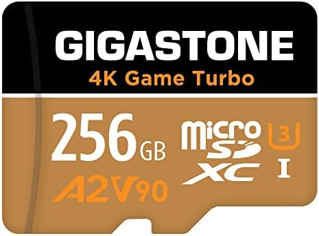 [5-годишно обновување на податоците] Gigastone 256 GB микро SD картичка, 4K игра турбо, Microsdxc мемориска картичка за Nintendo-Switch, GoPro,