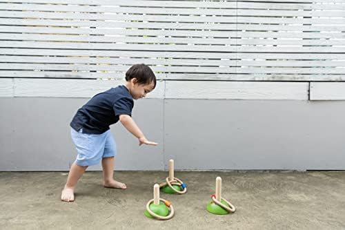 Акционен игра на дрвени ливани од ливада на ливада | Одржливо направено од гума од дрво и нетоксични бои и бои