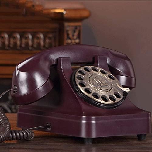 KLHHGG ROTARY DIAL Telefone Retro старомодни фиксни телефони со класично метално bellвонче, кабел телефон со звучник и функција за повторно