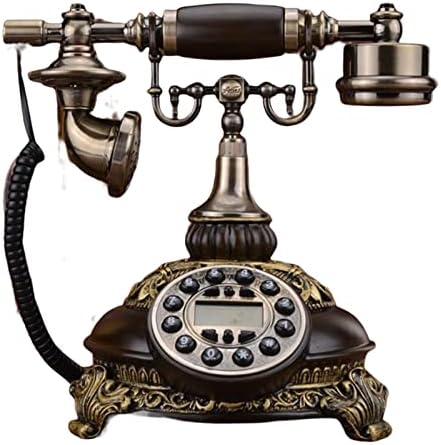 Gayouny cormed телефонски фиксни дигитални ретро телефонско копче бирање декоративни цврсти дрвени телефони фиксни домашни канцеларии