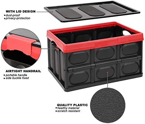 28L-црни пластични гајби за складирање, пакет од 2 склопувачки пластични гајби корпи за корпи за пластични кутии за пластични кутии