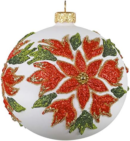 Hallmark Keepsake Christmas Ornament 2020, Poinsettia Ball, разнесена стакло