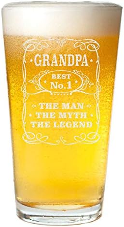 Верако Најдобар Број 1 Дедо Човекот Митот Легендата Смешен Роденденски Подарок Денот На Татковците За Тато Дедо Степдад Пинт Пиво Стакло