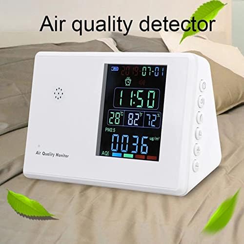 BKDFD Дигитален CO2 метар HCHO PM2.5 Монитор хигротермографски аларм часовник CO2 Тестерски монитор за квалитет на воздухот Формалдехид