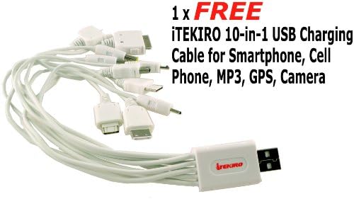 Itekiro AC Wall DC Car Battery Chit Chit за Panasonic DMC-FX3EGM + Itekiro 10-во-1 USB кабел за полнење