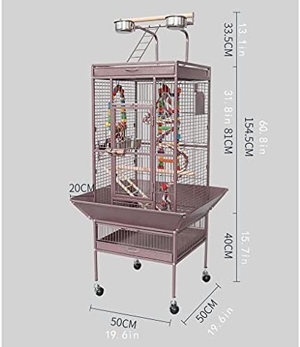 Интерактивна решетка за миленичиња од кафез Razzum и подвижен папагал кафез со кутија за размножување погодна за канари, мали папагали, финии,