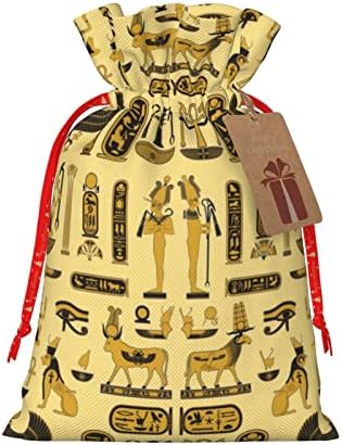 Влечења за божиќни торби за подароци античко-египетско-фараох-сигил подароци за завиткување вреќи Божиќни подароци за завиткување торбички