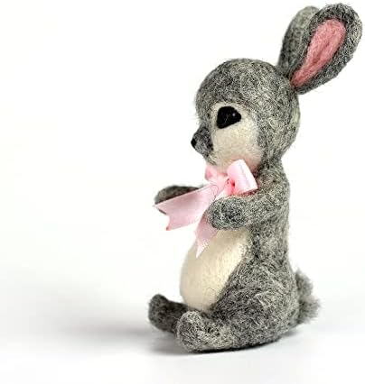 Комплет за ферлинг игла за почетници Симпатична зајаче зајак и велигденски јајца волна почувствувана 3Д животинска занаетчиска