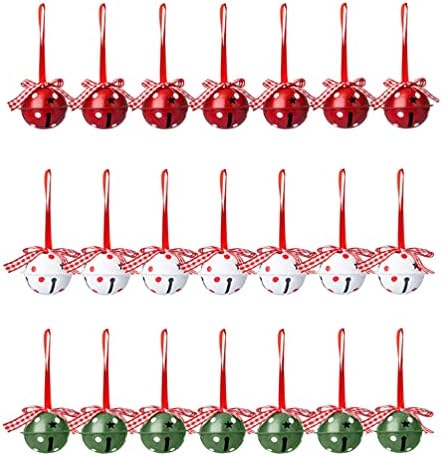 Амосфун 24 парчиња Божиќно украсување Божиќни ingвонки за Божиќ, кои висат украси за новогодишна елка за забава за одмор на Божиќ