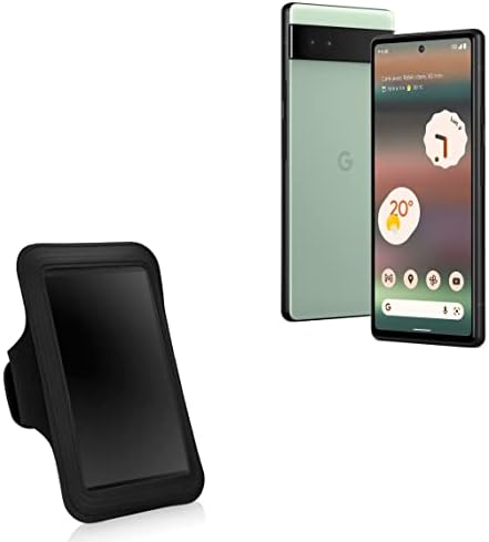 Boxwave Case компатибилен со Google Pixel 6A - Sports Armband, прилагодлива амбалажа за тренинг и трчање за Google Pixel 6A - Jet Black