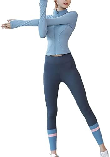 ZLXDP јога облека поставува женски фитнес спортови пилатес се протегаат летни модели со кратки ракави