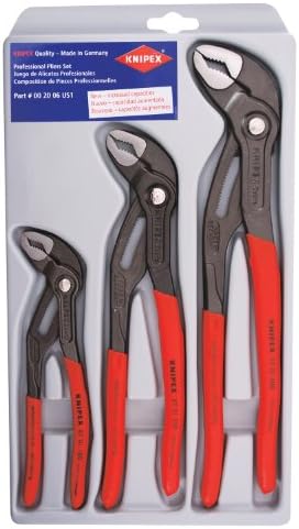Книпекс алатки - 3 парчиња Cobra Pliers Set & Knipex Tools - Pump Pump Pump Cobra, 5 -инчни