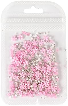 200 парчиња Цветни Нокти За Нокти Со Монистра, 3Д Акрилни Цвеќиња Украси За Уметност За Нокти Дизајни За Маникир Столпчиња Комплет За Украси