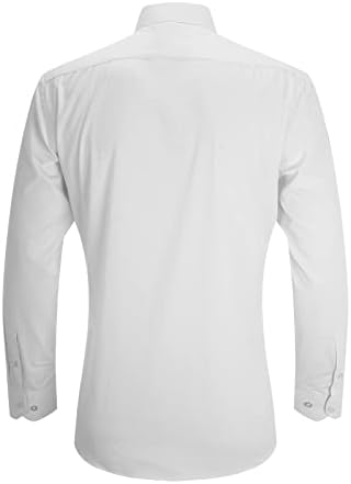 2022 Нови кошули за мажи со кошули за мажи врвни деловни модни градежни тело -боја долг ракав за мажи врвови бели