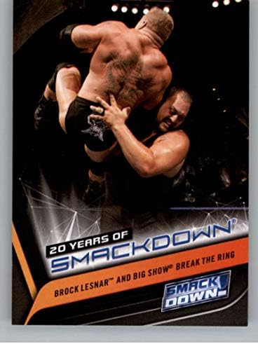 2019 Topps WWE Smackdown Live 20 години на SmackDown SD-12 Brock Lesnar и Big Show Charting Trading Card