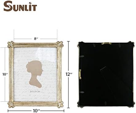 Сончева гроздобер рамка за слика 8x10 инчи, луксузни антички фото -рамки со стакло пред, приказ на фотографии, виси на tabид од