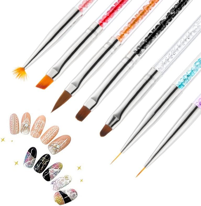 ZCMEB Nail Art Brush Rhinestone сликарство за цртање Пенка за градежни облоги облик на рамен агол на вентилаторот градиент линија тркалезна