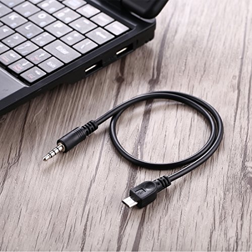 Wblue 3,5 mm машко до микро USB машки аудио аудио Aux кабел за телефон, компјутер, должина: околу 40 см