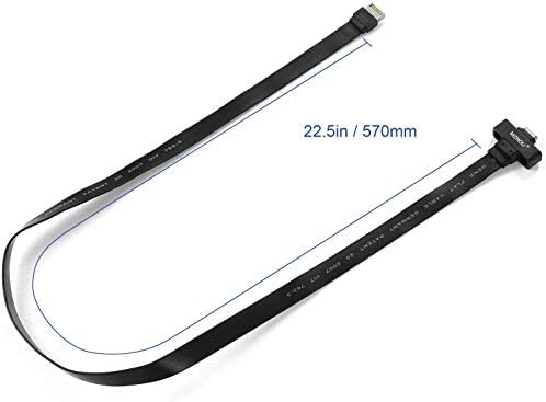 MZHOU USB 3.1 Тип Ц Продолжен Кабел За Заглавие на Предниот Панел 57 см, USB 3.1 Тип Е ДО USB 3.1 Тип C Кабел, Генерал 2, Брзина До 10 Gbps Внатрешен