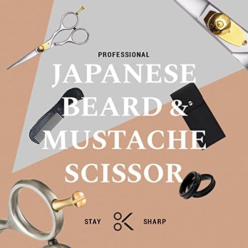 ОНТАКИ 3 ножици пакет - 1 Јапонски Челик брада &засилувач; Мустаќи Ножици Со Чешел-2 Лицето Чешлање Носот Коса Ножици - 1 Криви