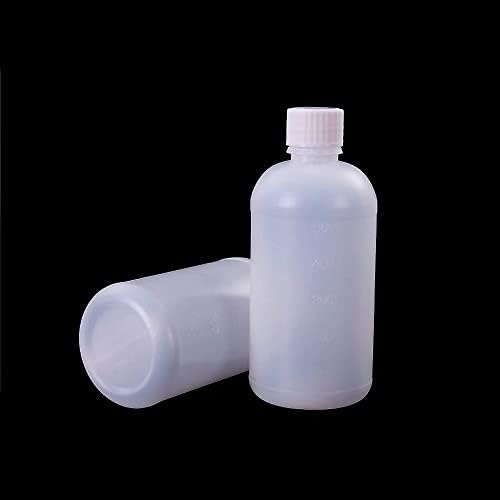 Лазон со капаци PE пластика празна мала уста дипломирана лабораторија за лабораторија со хемиски контејнер со шише со шише за запечатување течно