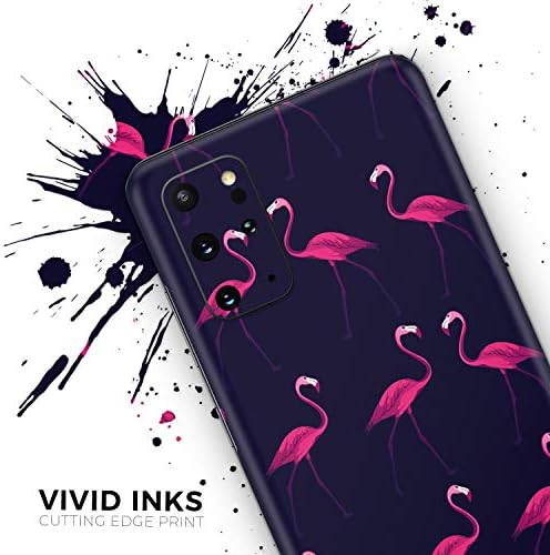 Дизајн Скиз Тропски неонски летен летен фламинго заштитен винил декларална обвивка на кожата компатибилен со Samsung Galaxy S20