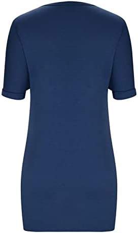 Симпатични кошули за жени кратки ракави изрекувани V вратот 2023 летни врвови на туники ретро гарфик маички девојки случајна облечена блуза