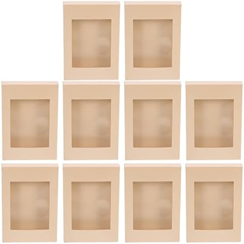 Валиклуд порибување на порибување ги третира кутиите за колачиња од Kraft со прозорец: 10 парчиња кутии за чаши за пекари кутии за лекување