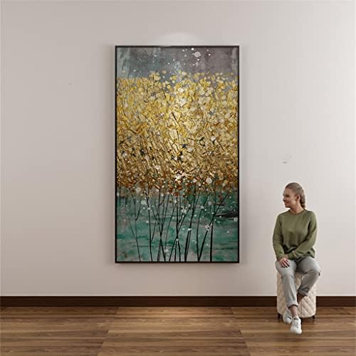 Yfqhdd Рачно изработено апстрактно златно листово масло масло сликарство на платно сликарство на платно сликарство за украси за