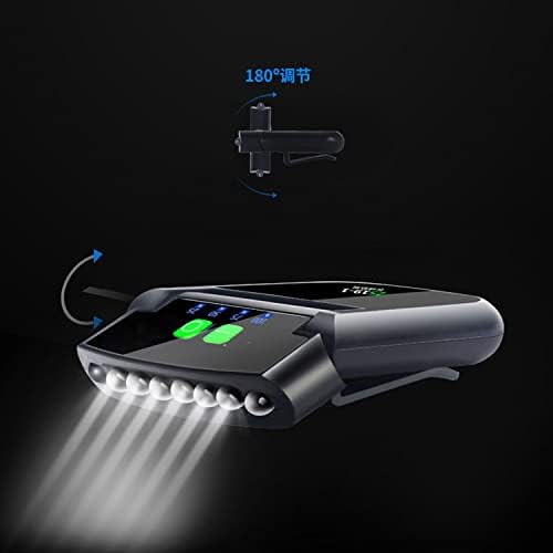 Водоотпорен LED клип на капачето на капачето, USB Flerslight Flashlight, ултра светла клип без раце на капачето светло светло за светло
