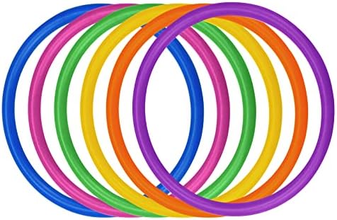 Topbuti 24 парчиња повеќебојни пластични прстени прстени прстени за играње карневалски прстени за игри со брзина и агилност, игри со градина