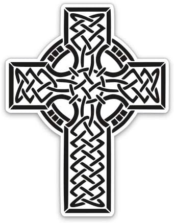 GT графика црно -бел келтски крст - водоотпорна декларација на налепница винил