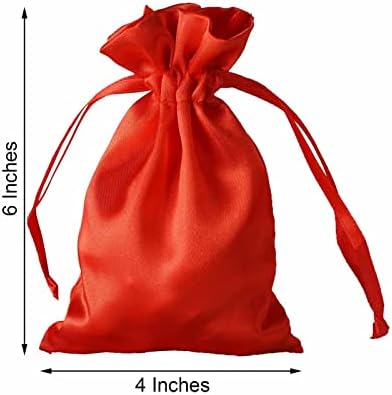 Супер Бинго Украси за Празникот 12 парчиња 4х6 Црвени Сатенски Чанти За Чанти Свадбена Забава Подароци За Подароци НА Големо ДФ-3046