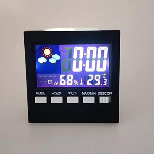 Ylyajy боја LCD дигитален алармен часовник Температура на влажност на гласовно контролирање на гласовно време на време на време на време на време