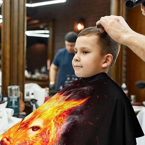 Оган Огнени Волк Деца Фризура Кејп Фризер Престилка Со Прилагодливи Предвремени Коса Сечење Покритие
