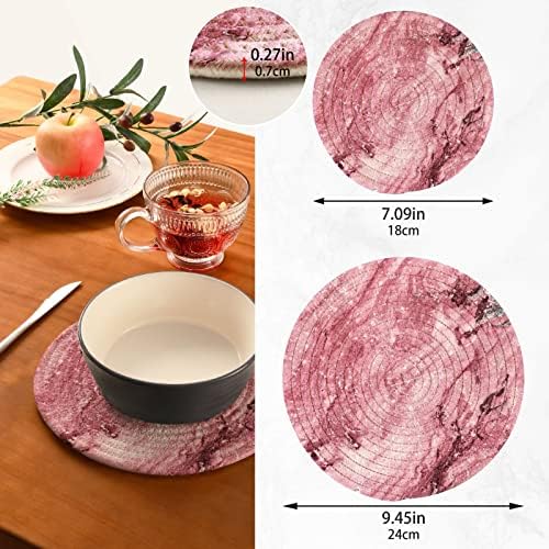 Розови мермерни текстура на текстура за жешки садови држачи за тенџере сет од 2 парчиња топли влошки за кујнски отпорни на