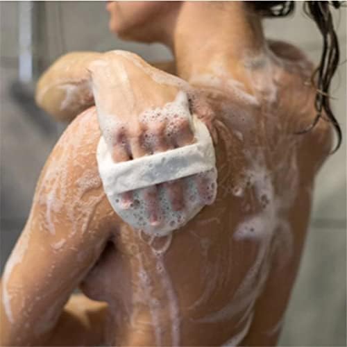 ZCMEB 1PC рачка за масажа за туширање, мит за миење природен лафја, сунѓер, отстранете ја мртвата кожа направена за туширање