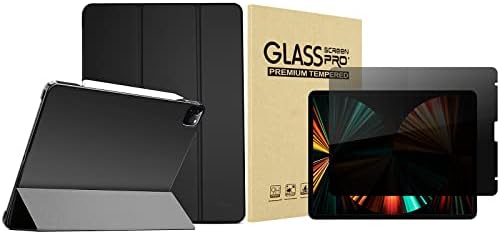 Procase Slim Stand Hard Back Case ipad Pro 12.9 Пакет со iPad Pro 12.9 Заштитник на екран за приватност на 4-насочен приватност