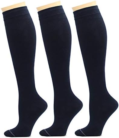 Rexx 3 пара женски колено-високи терапевтски дипломирани анти-магии 8-15mmhg Комбинирани чорапи за компресија на памук
