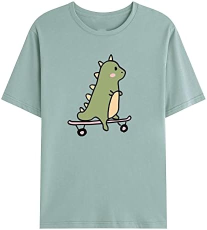 Симпатична маичка со диносаурус за мажи смешни графички кошули со краток ракав, тркалезна врата маичка фустани обични кошули за мажи