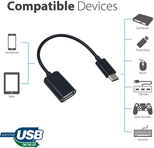 OTG USB-C 3.0 адаптер компатибилен со вашиот LG 16Z90Q-K.AAS8U1 за брзи, верификувани, мулти-употреба функции како што се тастатура, палецот,