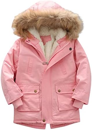 Кагајд палто за бебешки девојки надворешни облеки во вода со качулка, пар-ка, дебела зимска зимска пуп-печка, наречена јакна за