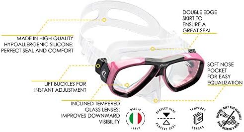 Креси Прва маска за нуркање со наклонети леќи за нуркање во нуркање: Фокус: Направено во Италија