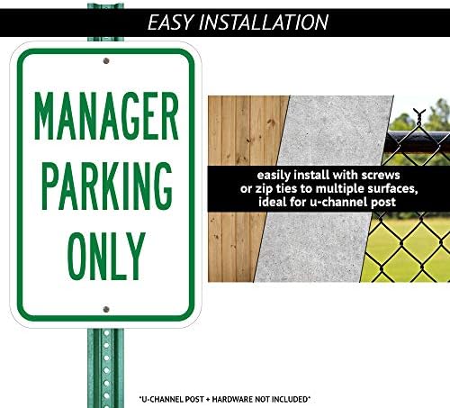 Резервиран паркинг сите - Starвезда на месецот | 18 x 24 знак за паркирање на алуминиумски тешки мерачи на алуминиум | Заштитете го вашиот бизнис