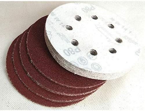 Среднориска за полирање од дрво метал 20 парчиња 5 инчи 125мм тркалезна шкурка Осум дупки на дискови со песок од дискови од 40-800 лак за