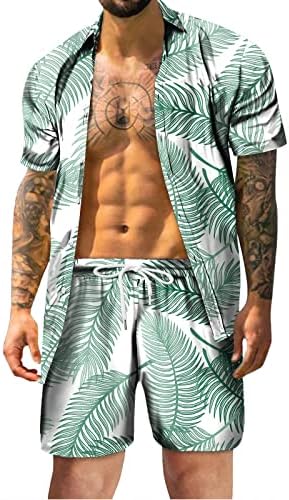 Bmisegm Mens Suitits Slim Fit Mens Month Summer Fashion Leisure Hawaii Seaside Holiday Beach Digital 3D Printing Short Ranked