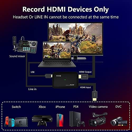 Y & h 4K игра за фаќање картичка во живо и снимање во 4K30p или 1080p 120Hz, HDMI Zero-LAG Pass-преку USB3.0 Видео ултра-ниска латентност