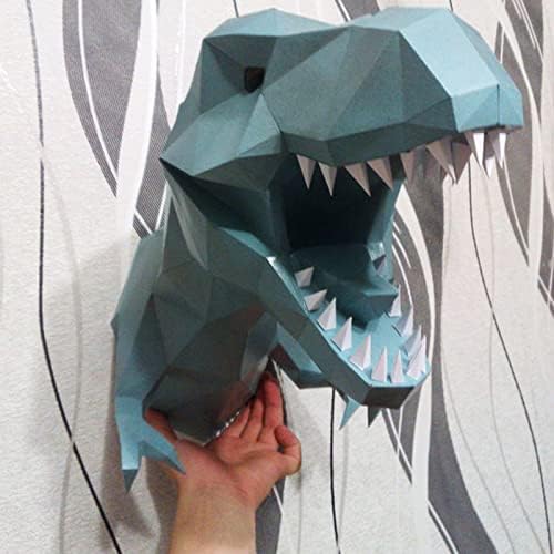 Tyrannosaurus rex Head DIY хартија модел креативна оригами загатка 3D хартија скулптура геометриска декорација на wallидови Рачно