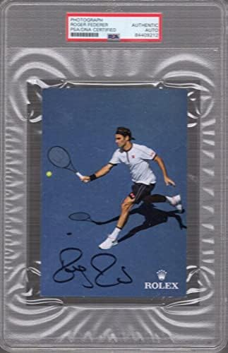 Роџер Федерер рака потпишана 4x6 боја Фотографија Одлична акција Пози ПСА плоча - автограмирани тениски фотографии