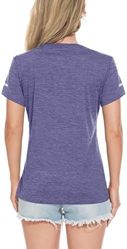 Athенски кошули на Магнивит Обични кратки ракави за вежбање салата јога кошула лабава вклопена обука за трчање џогирање маица
